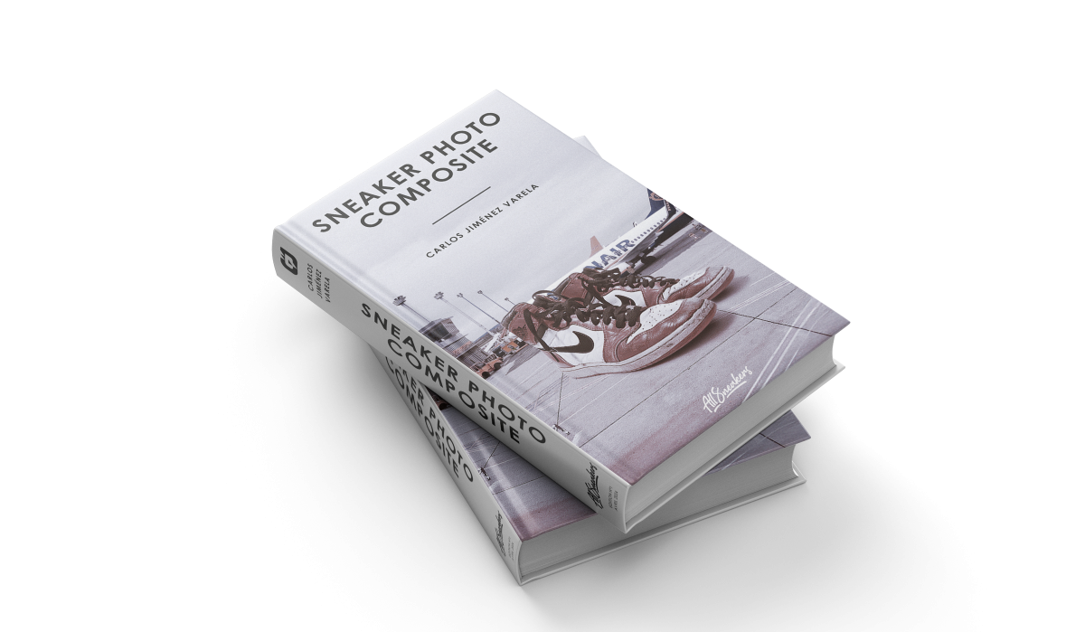 Couverture du livre Sneaker Photo Composite conçue par un graphiste spécialisé en design éditorial à Paris pour un projet de livre photographique sur les sneakers