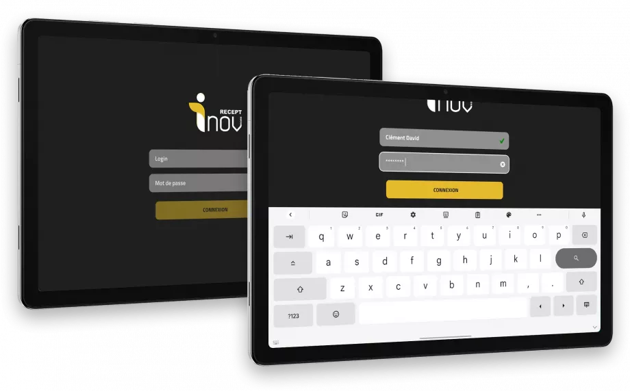 Design d'écran de connexion pour une application tablette professionnelle réalisé par un graphiste UX UI freelance à Paris spécialisé dans les applications métiers