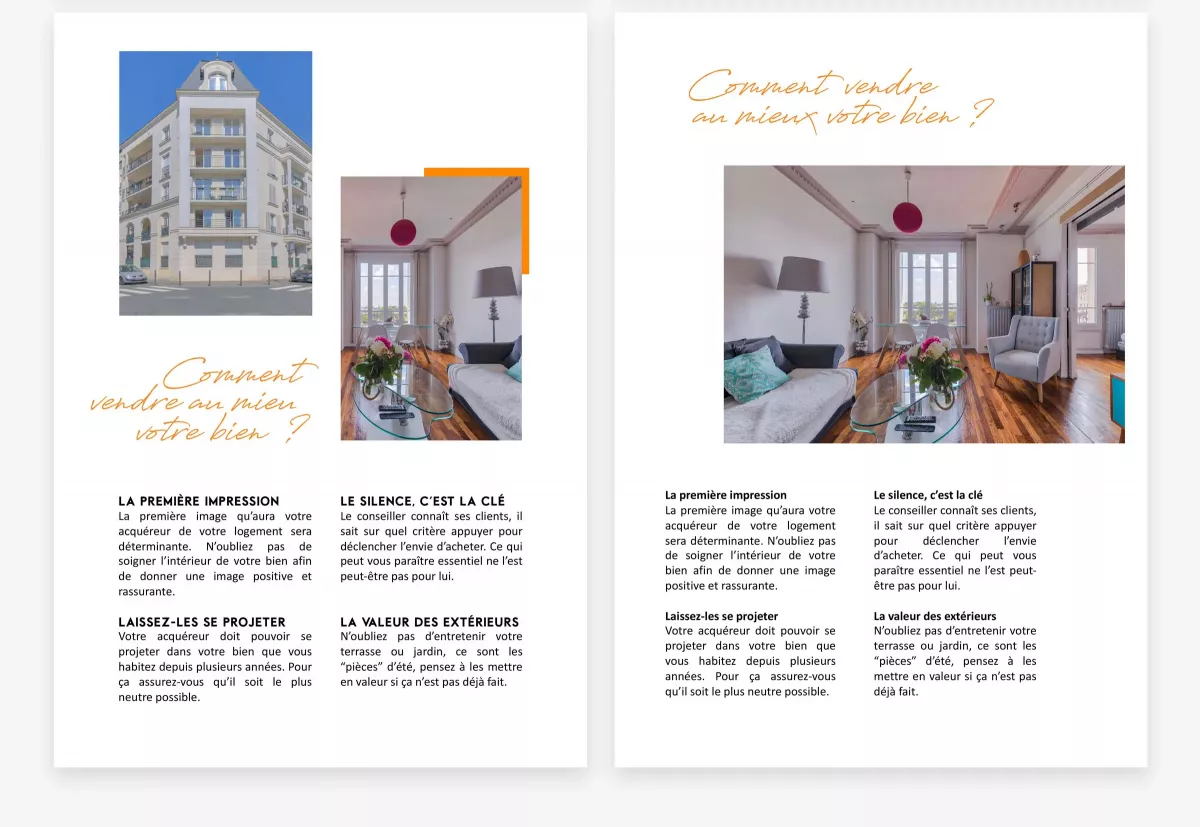 Template dossier estimation agence immobilière design graphique Paris Ile-de-France France