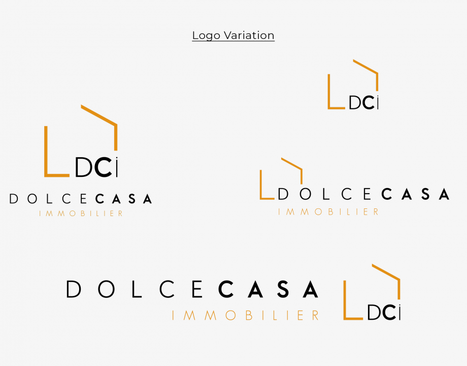 Variations logo agence immobilière déclinaisons identité visuelle design graphique Paris Île-de-France France