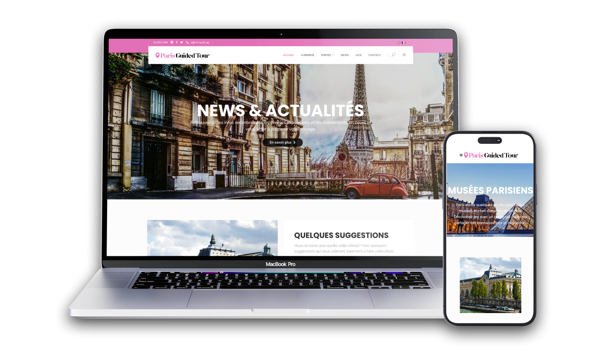 Création site internet guide touristique Paris responsive design UX UI graphiste freelance Paris Ile-de-France France