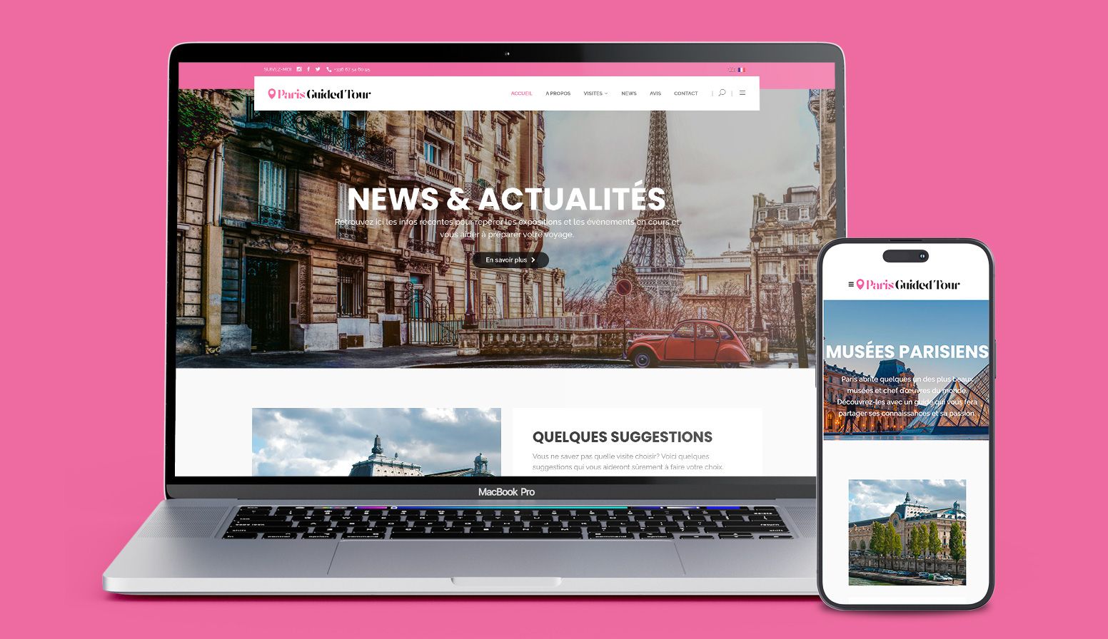 Création site internet guide touristique Paris responsive design UX UI graphiste freelance Paris Ile-de-France France