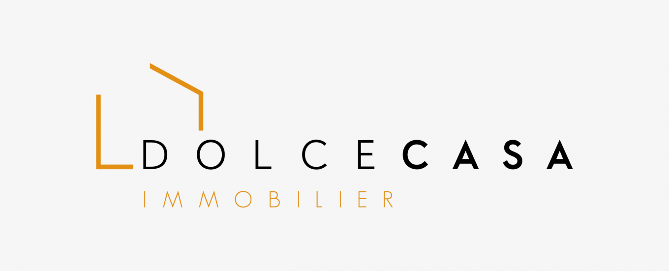 Logo agence immobilière Dolce Casa design graphique moderne création logo immobilier Paris Île-de-France France