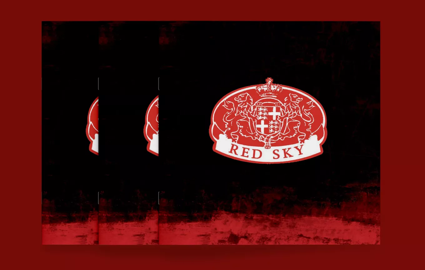 Design carte bar Red Sky Avignon couverture menu graphique noir rouge identité visuelle création graphique France