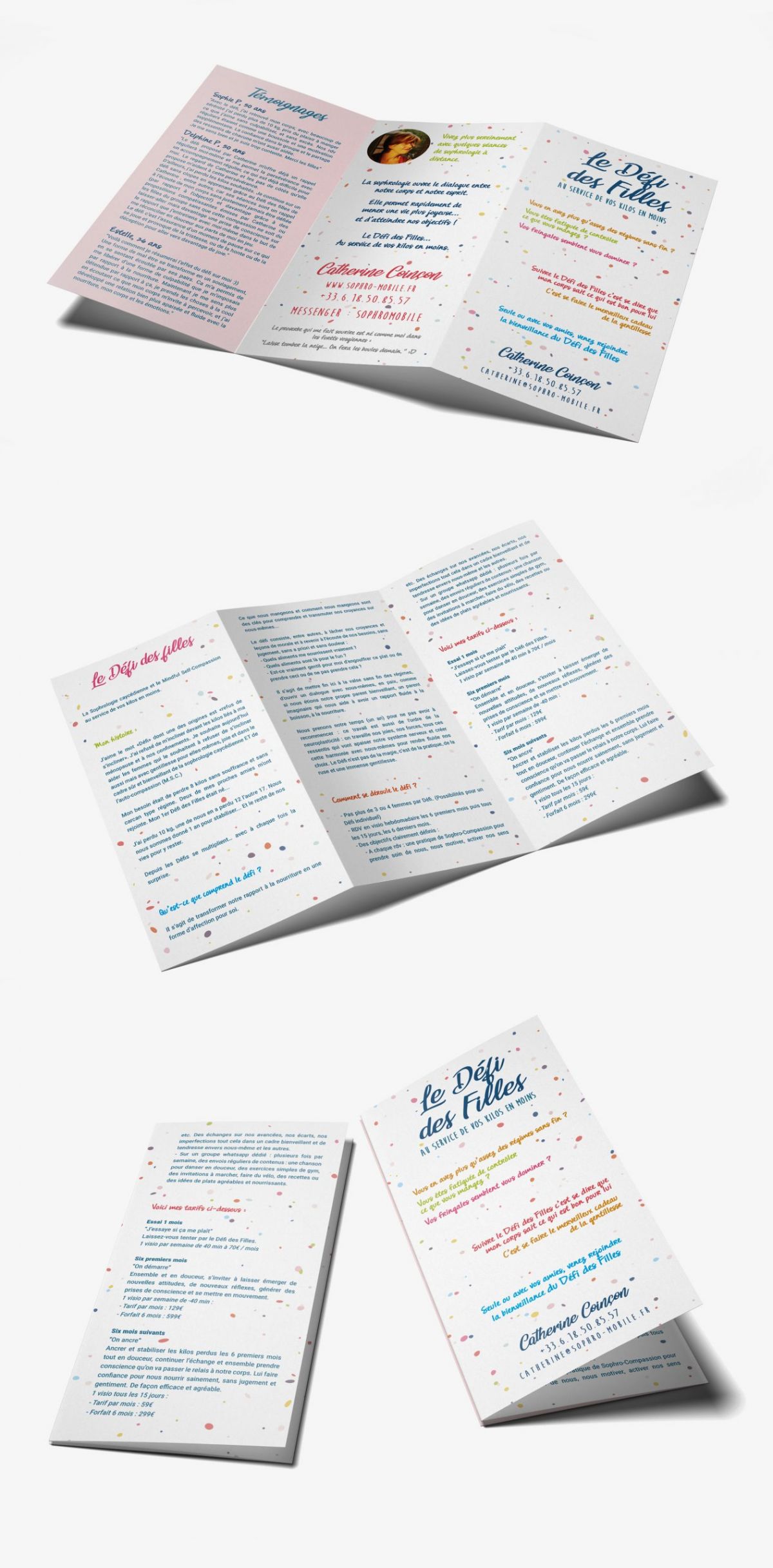 Dépliant 3 volets sophrologue design graphique communication print création brochure Paris Île-de-France France