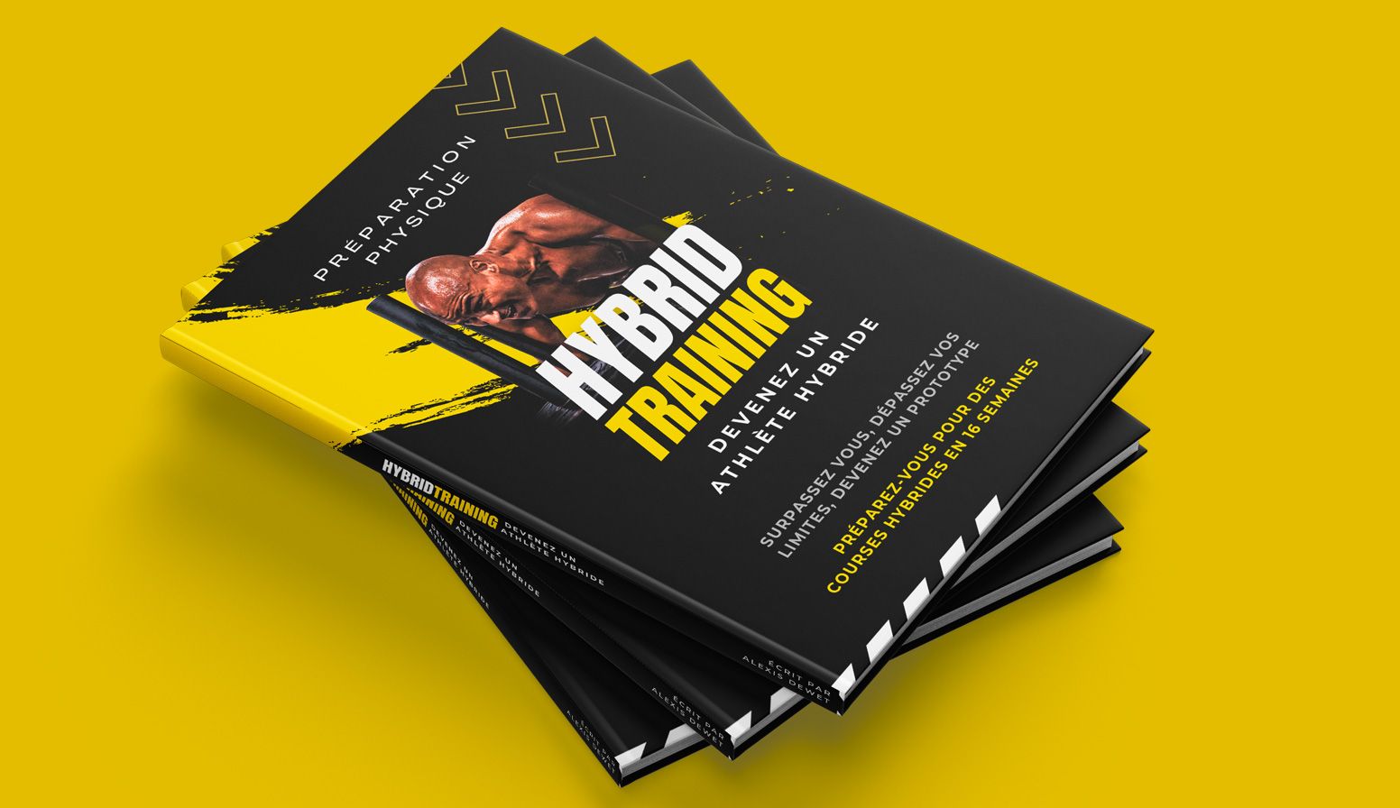 livre Hybrid Training réalisée par un graphiste freelance en Île-de-France, création d’identité visuelle et design éditorial sportif en France