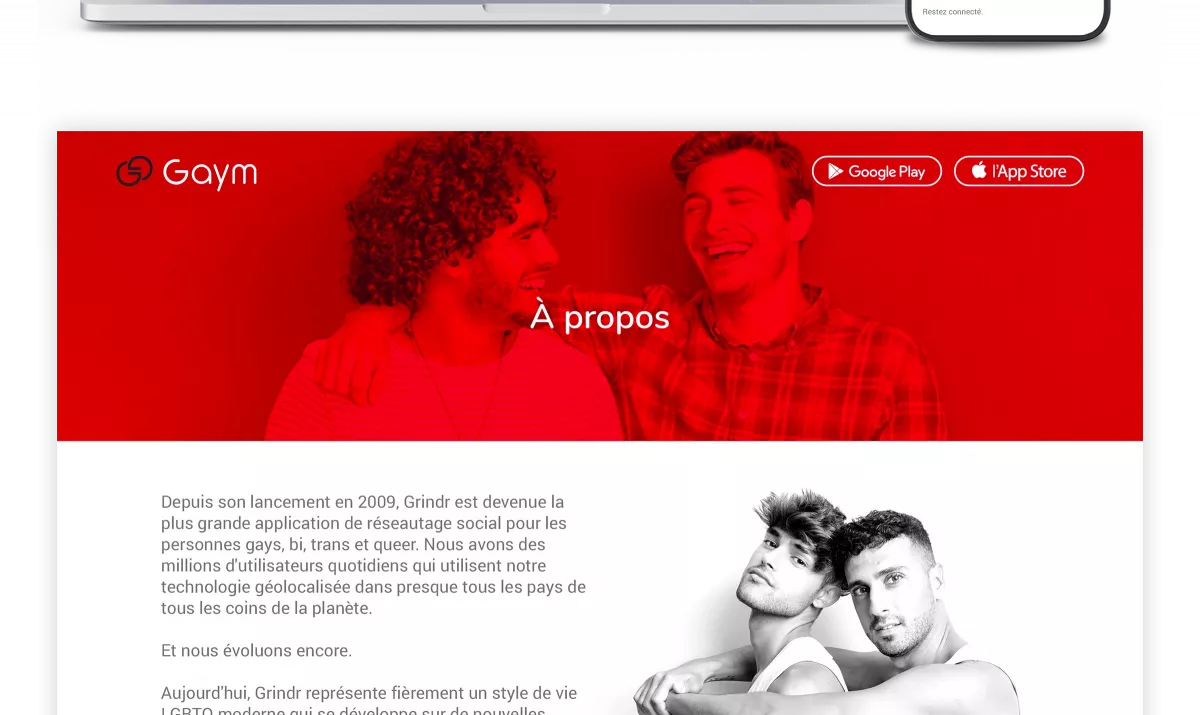 Création d’une page institutionnelle responsive pour application mobile réalisée par un graphiste et webdesigner freelance à Paris en Île-de-France spécialisé en création de sites internet professionnels