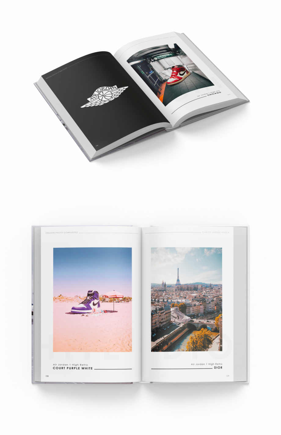 Mise en page intérieure d'un livre photographique réalisée par un graphiste freelance en Île-de-France spécialisé en édition et direction artistique