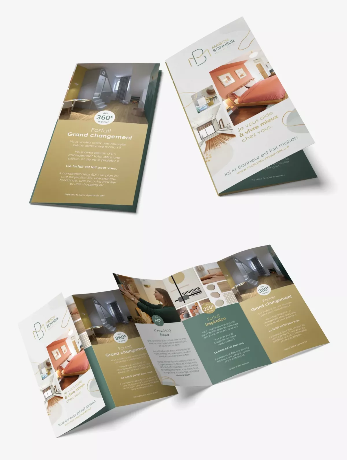 Flyer décoratrice intérieur Maison Bonheur design print Paris graphiste freelance Ile-de-France France