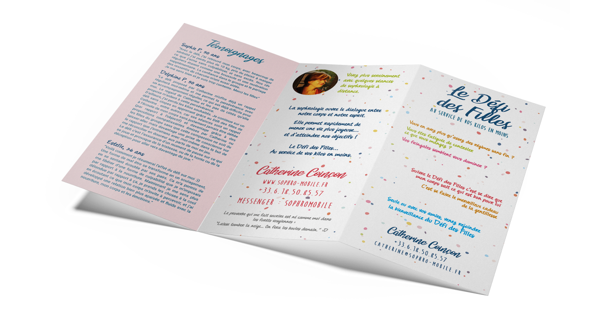 Dépliant 3 volets sophrologue design graphique communication print création brochure Paris Île-de-France France