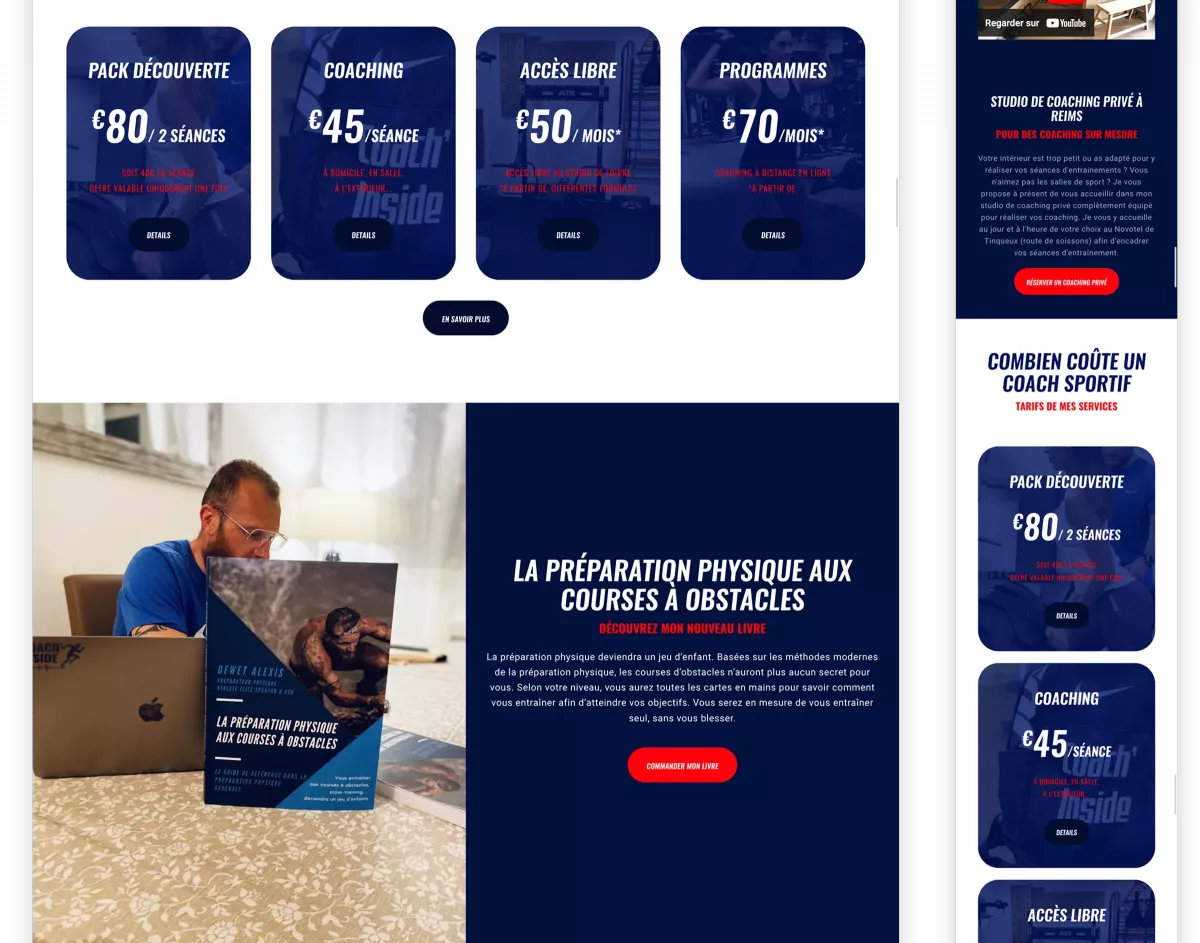 Création site internet SEO coach sportif OCR courses hybrides webdesigner Paris Ile-de-France France