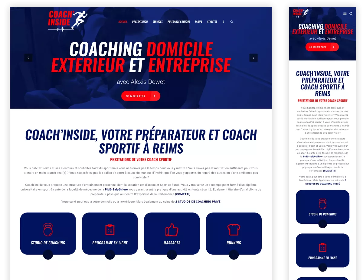 Création site internet SEO coach sportif OCR courses hybrides webdesigner Paris Ile-de-France France