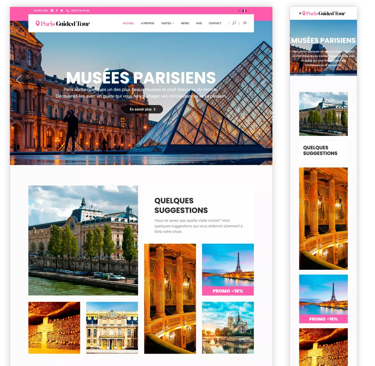 Création pages web SEO tourisme Paris guide visite UX UI design graphiste Paris Ile-de-France France