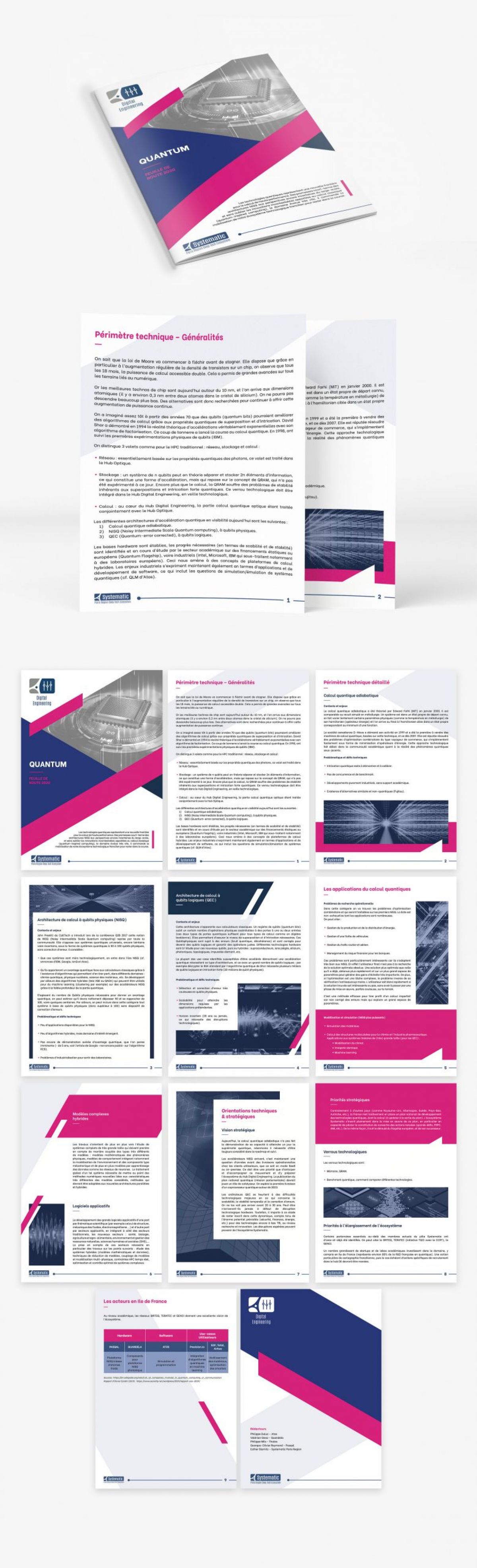 Design magazine quantum technologie mise en page rapport innovation Paris graphiste freelance Ile-de-France France