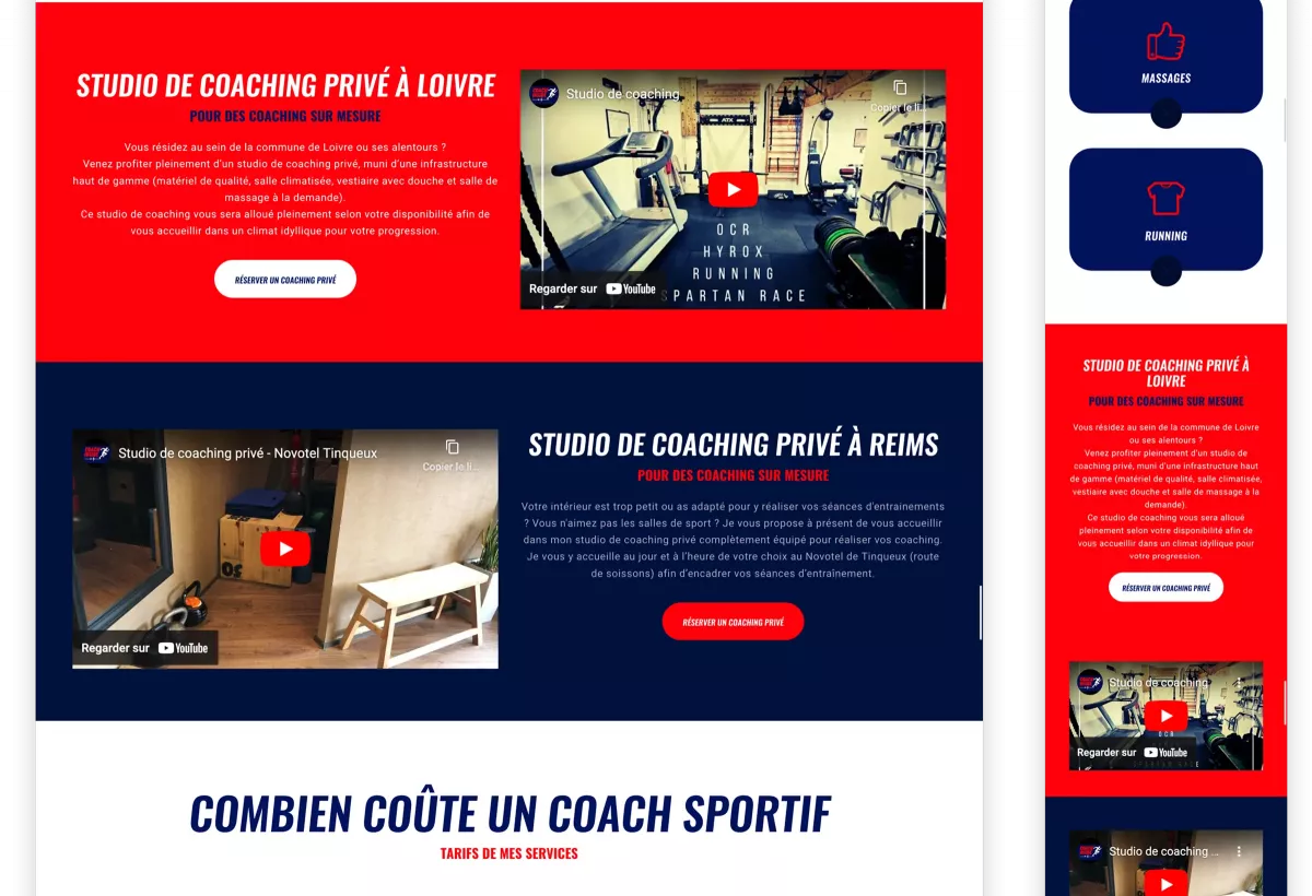 Création site internet SEO coach sportif OCR courses hybrides webdesigner Paris Ile-de-France France