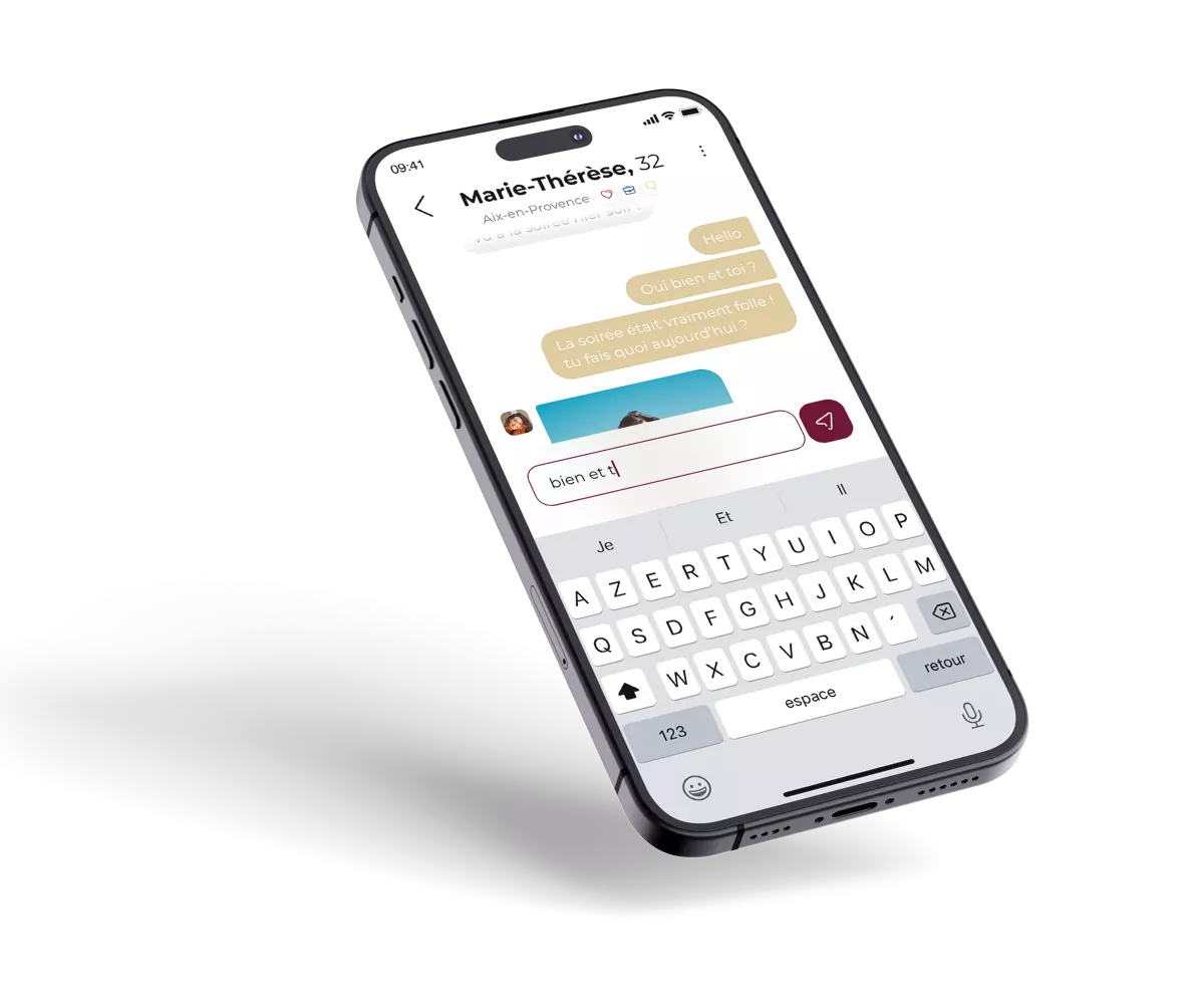 Conception mobile first d’une application de rencontre premium réalisée par un designer UX UI freelance à Paris et en France