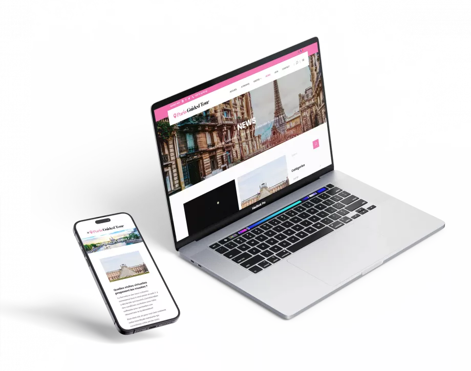 Site web responsive tourisme Paris mobile desktop UX UI design graphiste Paris Ile-de-France France