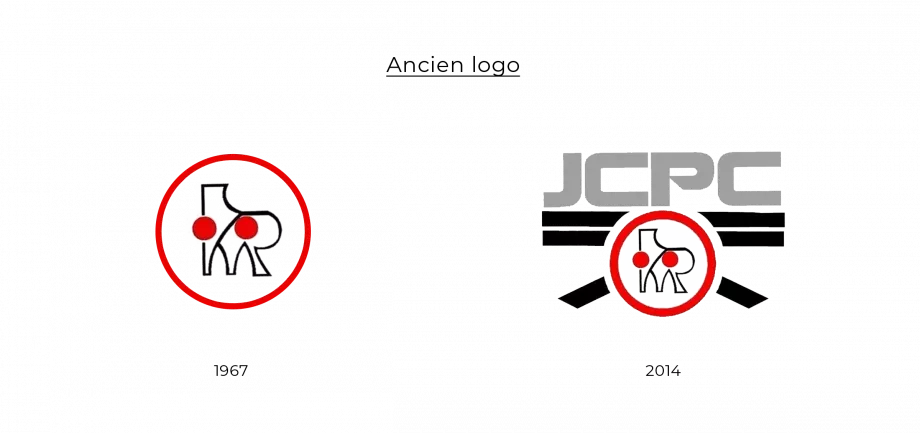 Avant après du logo du Judo Club Pontault-Combault créé par un graphiste freelance en Seine-et-Marne près de Paris pour une refonte d’identité visuelle sportive