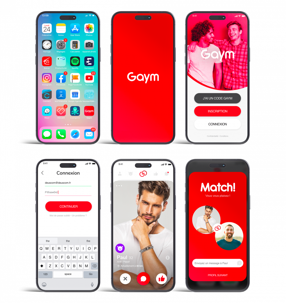 Création d’identité visuelle et design UX/UI d’application mobile de rencontre réalisée par un graphiste et designer digital à Paris en France