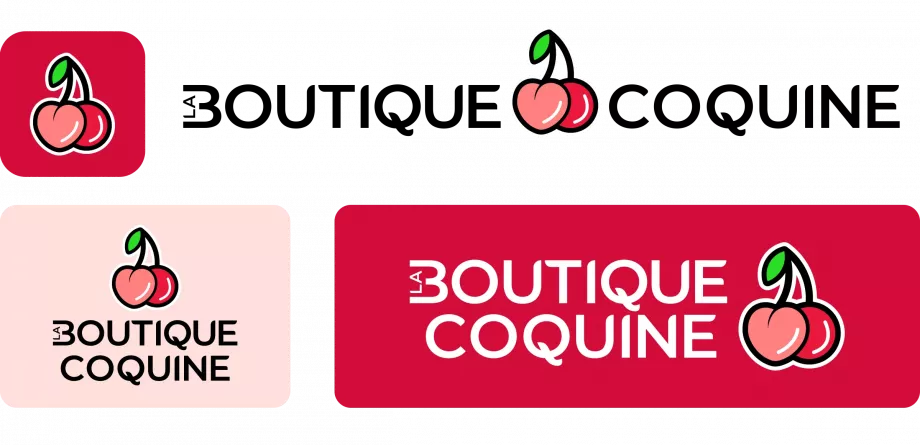 Déclinaisons du logo et de l'identité visuelle réalisées par un designer graphique freelance à Paris pour une marque e-commerce en France