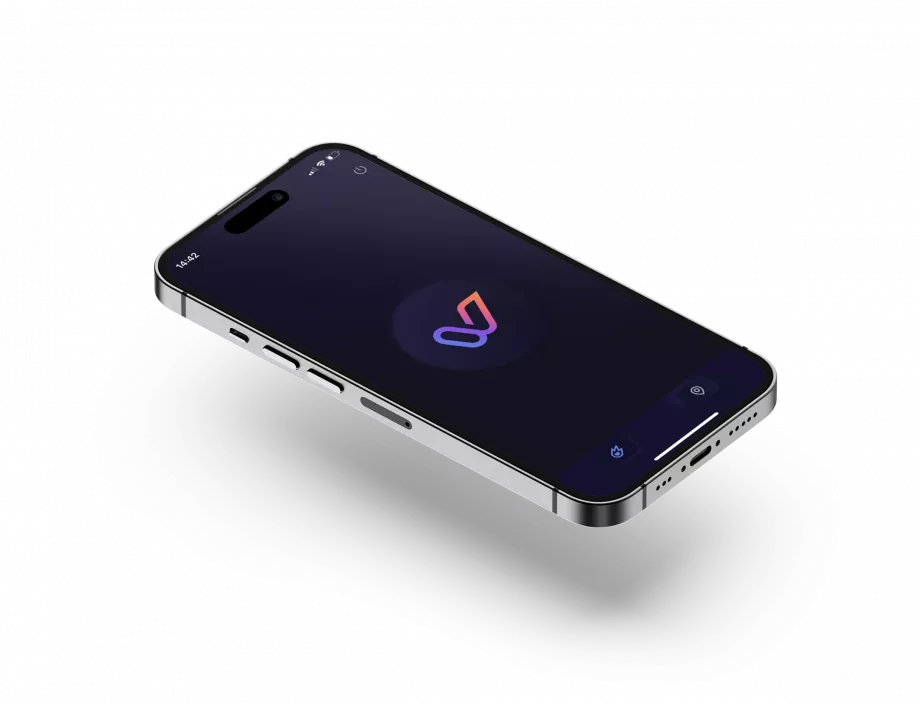 Logo application mobile sur smartphone UI design branding Wevel Paris graphiste freelance Ile-de-France France