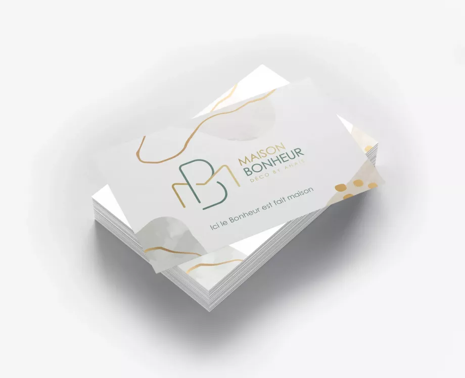 Carte de visite décoratrice intérieur design élégant Maison Bonheur Anaïs Paris graphiste freelance Ile-de-France France