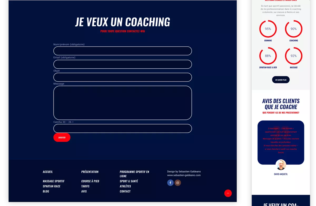 Création site internet SEO coach sportif OCR courses hybrides webdesigner Paris Ile-de-France France