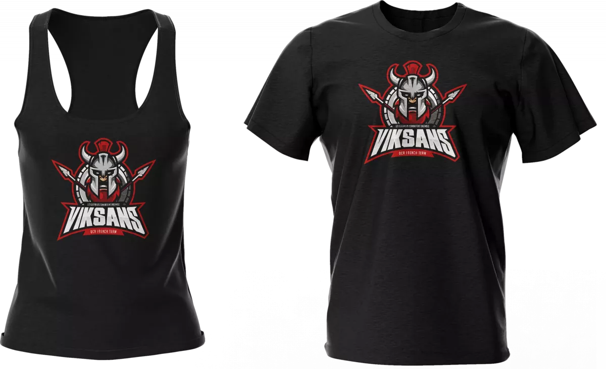 Logo Viksans textile noir design sport OCR identité visuelle graphiste Paris France création logo sportif