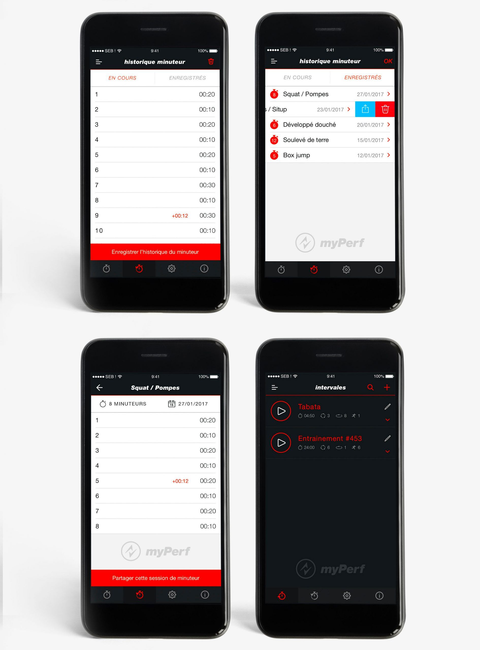 Minuteur application fitness interface mobile design UX suivi entraînement Paris Île-de-France France