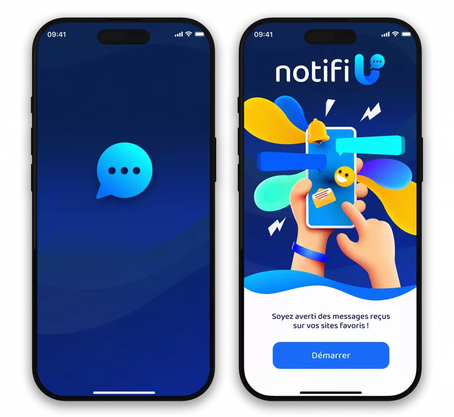 Création des écrans d'accueil et d'onboarding d'une application mobile UX UI réalisée par un designer freelance à Paris en Île-de-France