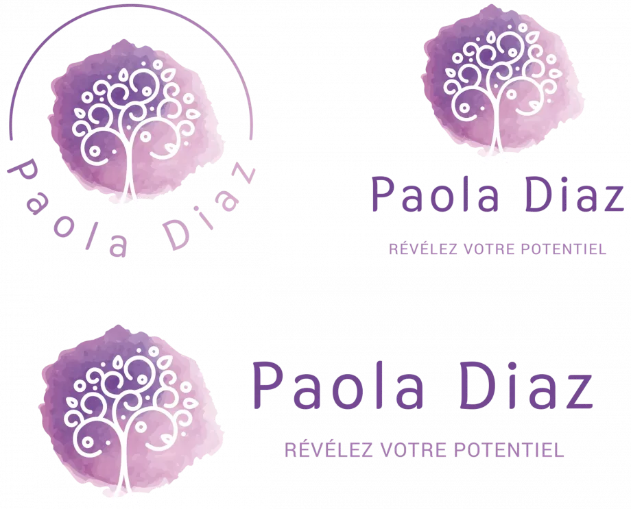 Déclinaisons logo hypnothérapeute branding Paola Diaz design graphique Paris Ile-de-France France