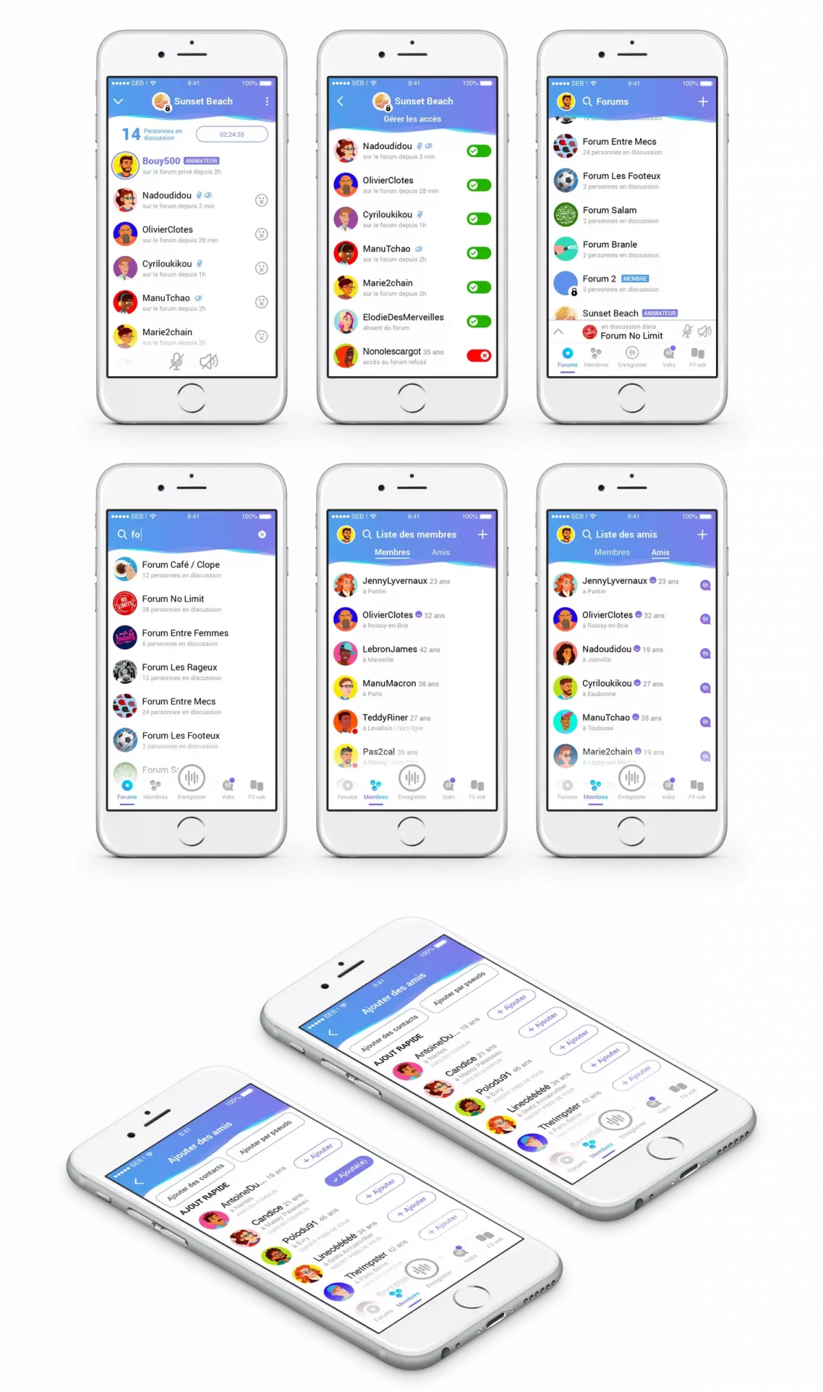 Création forum application mobile UX UI design Vokal Paris Île-de-France France interface utilisateur intuitive