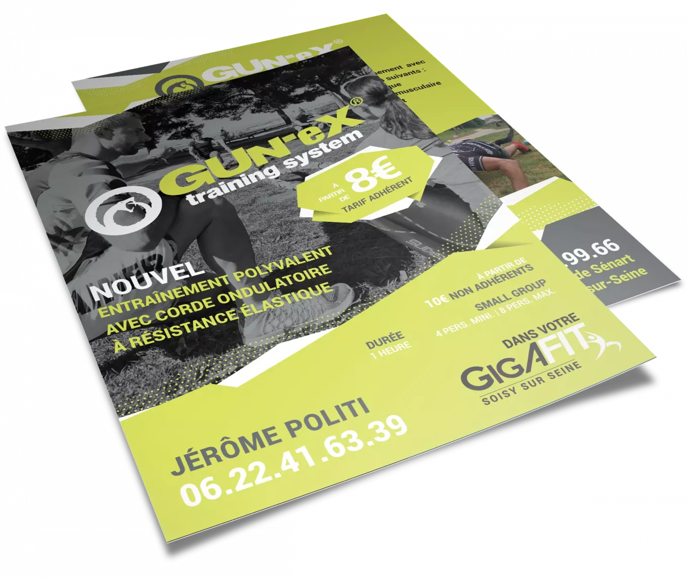 Flyer fitness coach sportif mise en page offre tarif contact Soisy-sur-Seine graphiste freelance Ile-de-France France