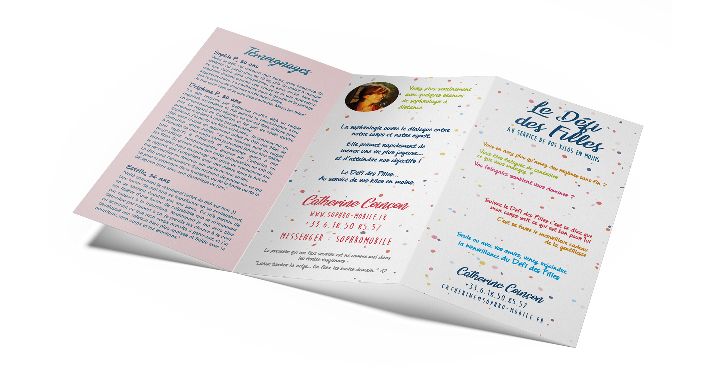 Dépliant 3 volets sophrologue design graphique communication print création brochure Paris Île-de-France France