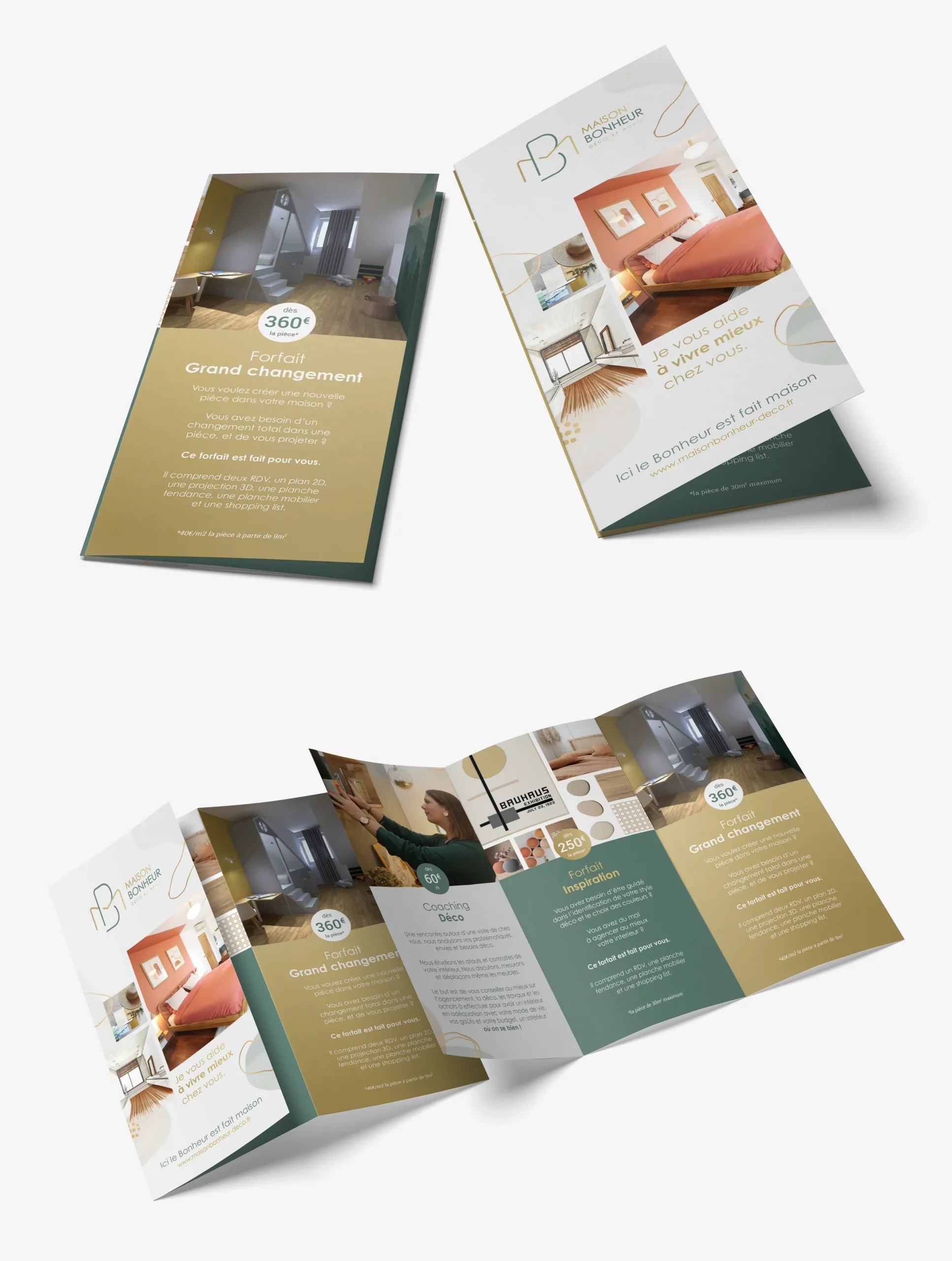 Flyer décoratrice intérieur Maison Bonheur design print Paris graphiste freelance Ile-de-France France