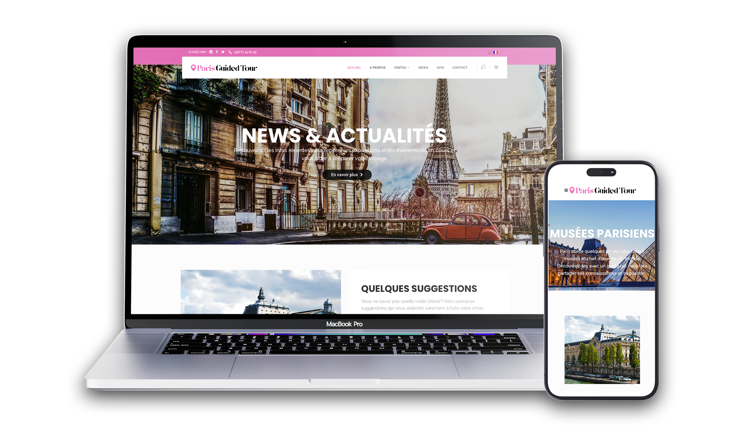 Création site internet guide touristique Paris responsive design UX UI graphiste freelance Paris Ile-de-France France