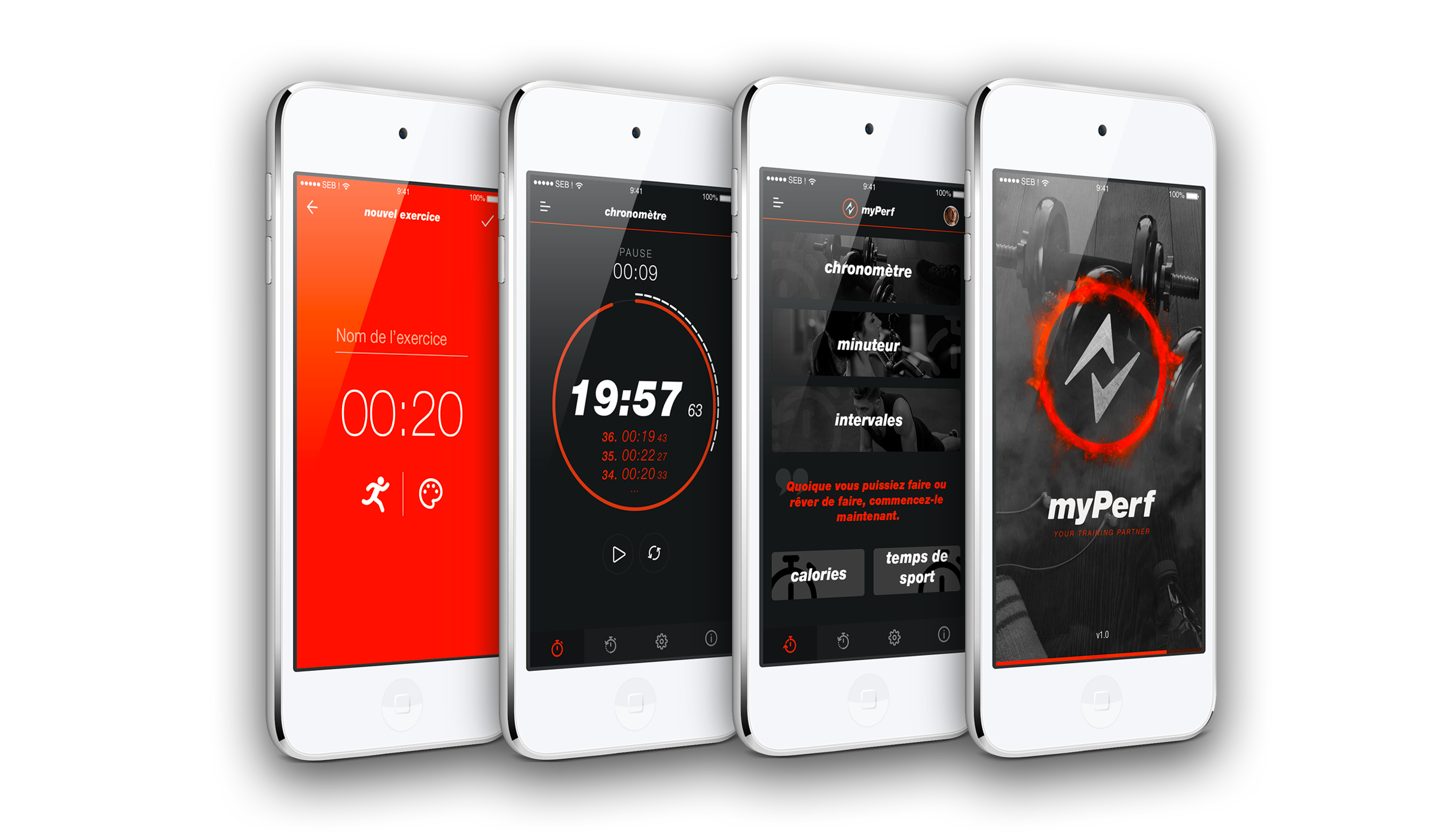 Logo officiel de l'application MyPerf, dédiée à l'entraînement sportif