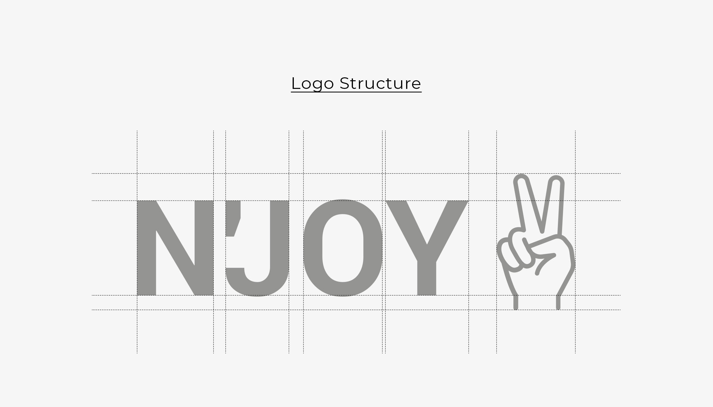 Construction logo grille design logo Njoy identité visuelle graphiste Paris Île-de-France France