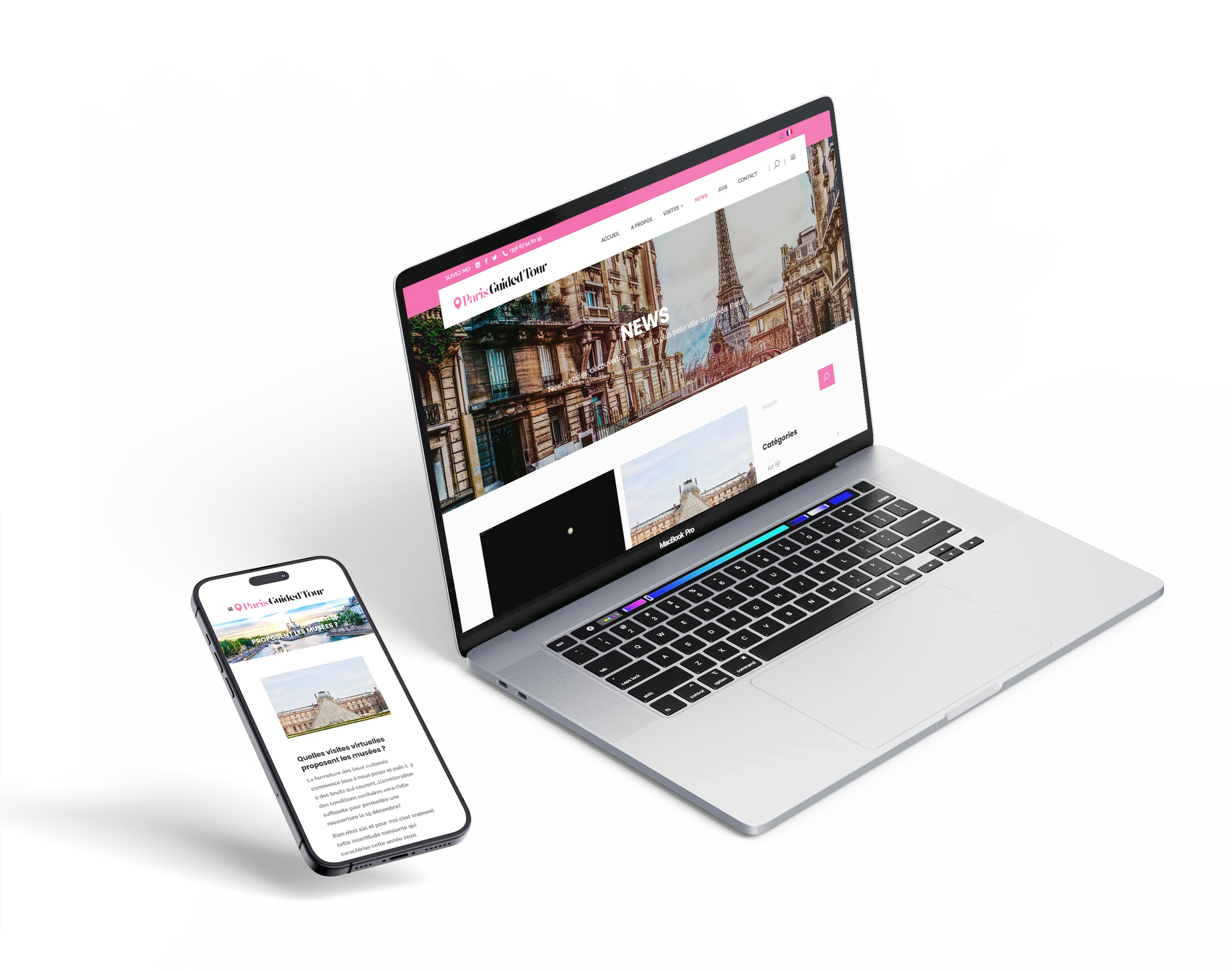 Site web responsive tourisme Paris mobile desktop UX UI design graphiste Paris Ile-de-France France