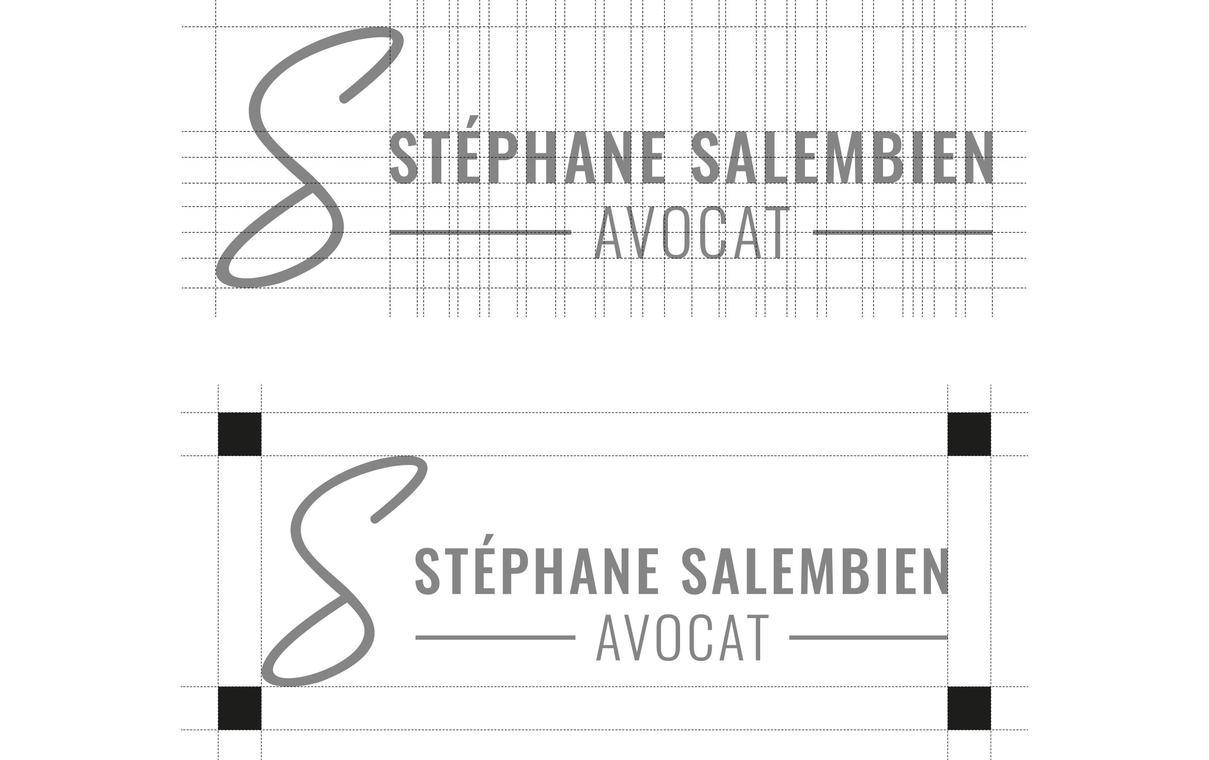 Construction logo avocat grille design identité visuelle avocat Paris graphiste freelance Ile-de-France France