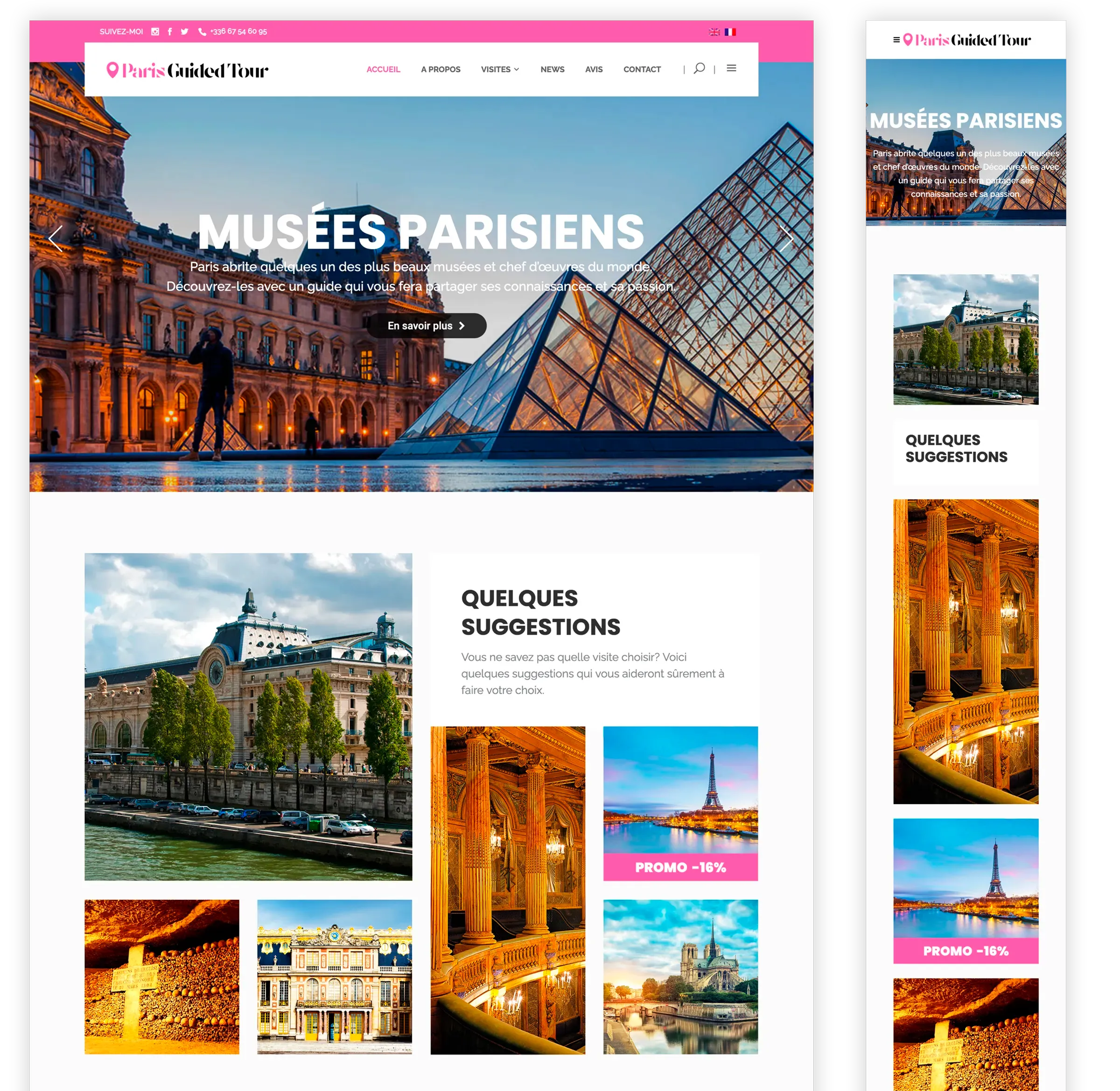 Création pages web SEO tourisme Paris guide visite UX UI design graphiste Paris Ile-de-France France