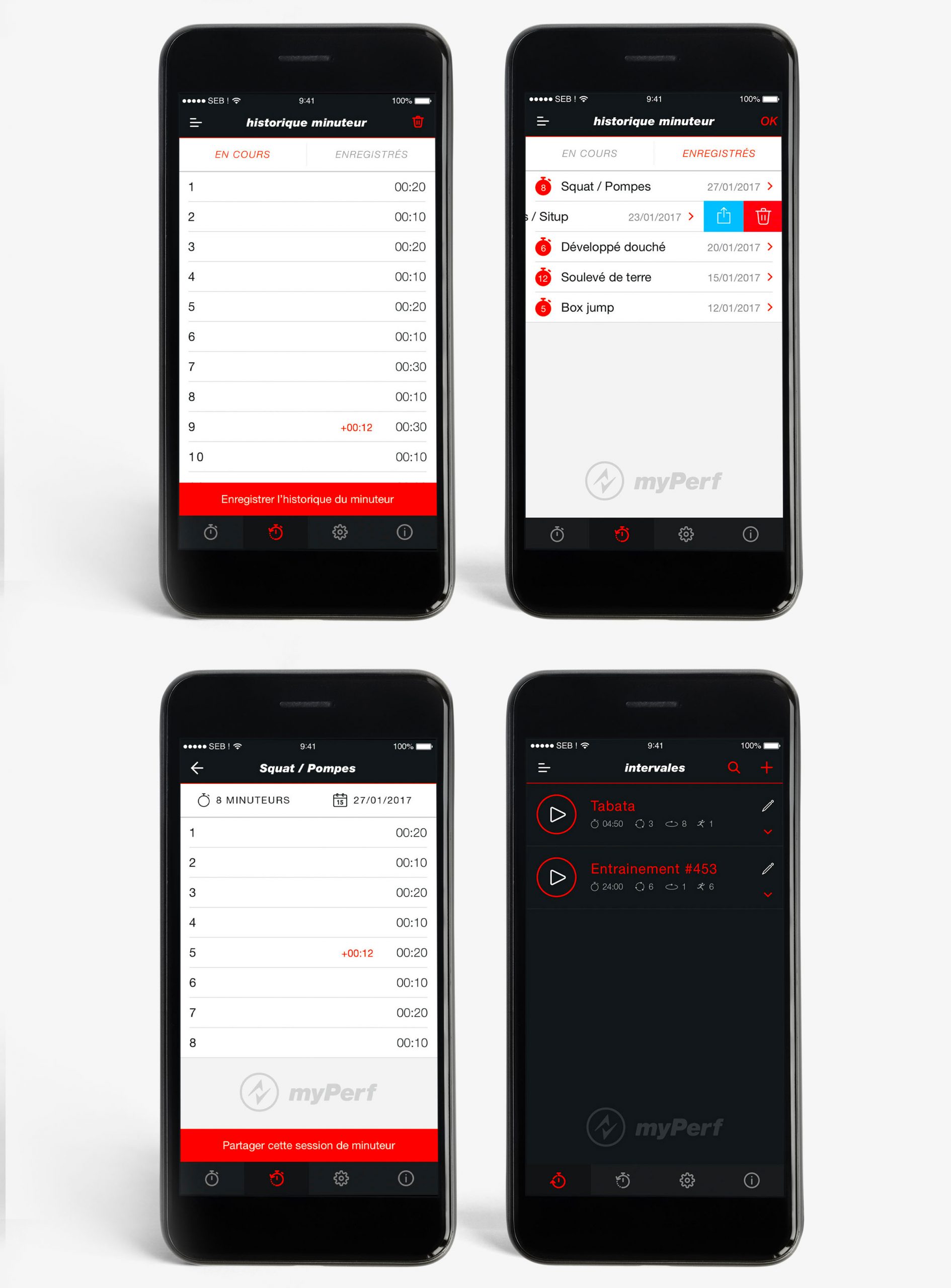 Minuteur application fitness interface mobile design UX suivi entraînement Paris Île-de-France France