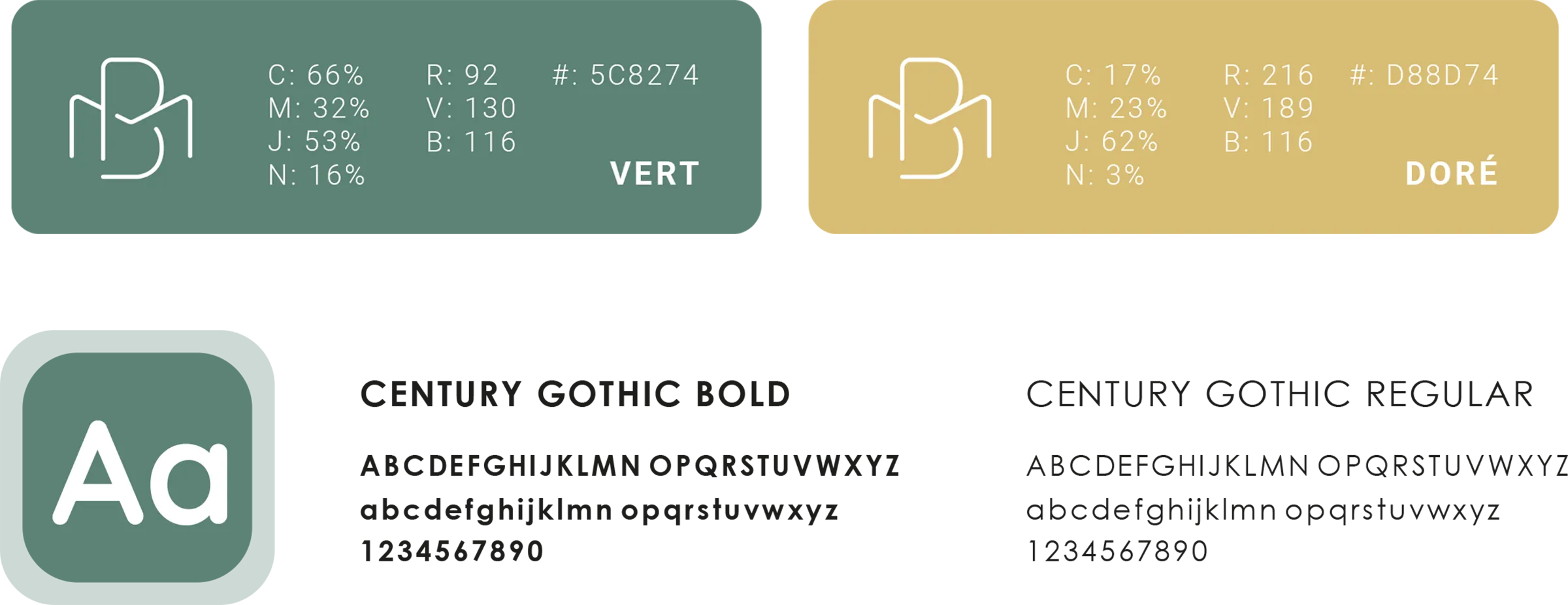 Charte graphique décoratrice intérieur couleurs typographie Maison Bonheur Paris graphiste freelance Ile-de-France France