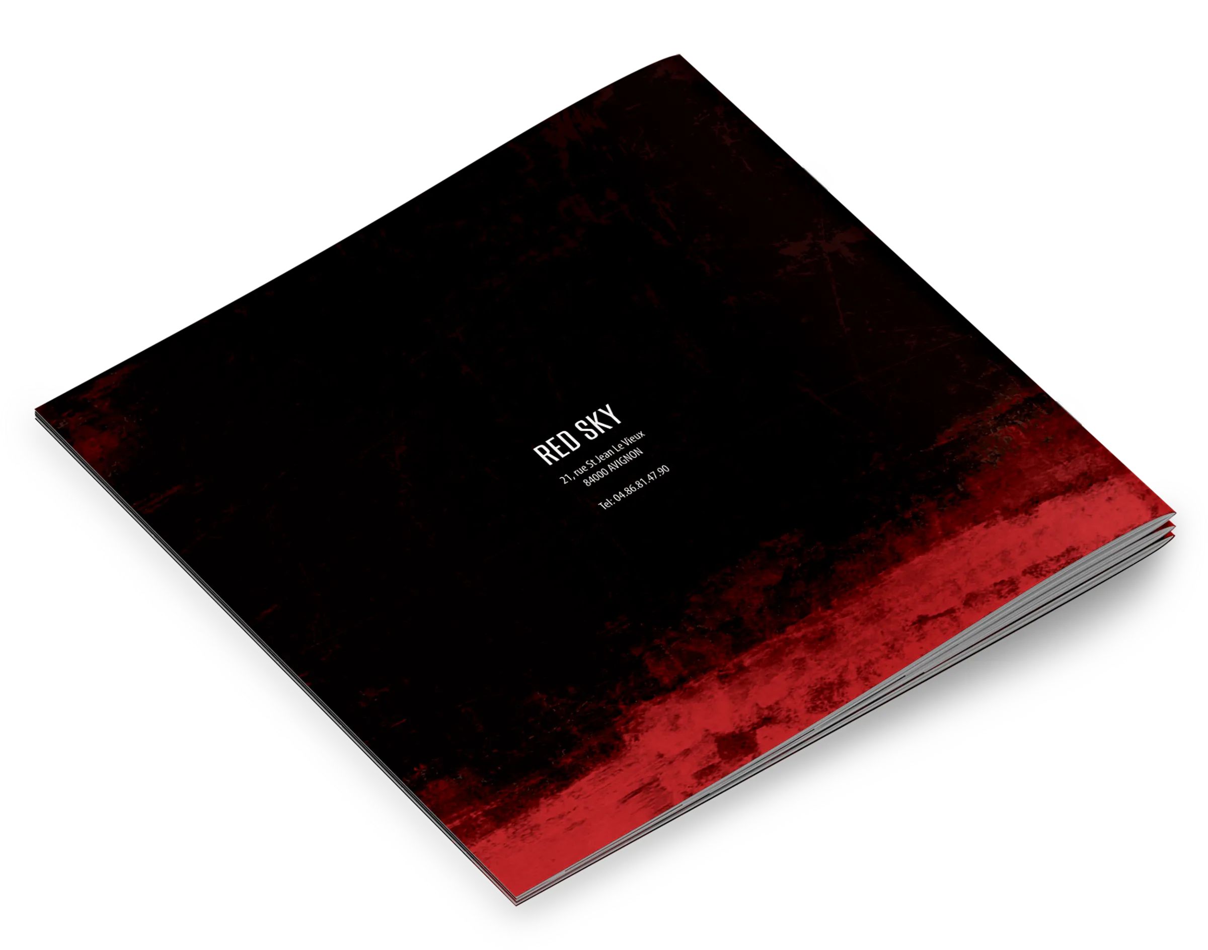 Dos carte bar Red Sky Avignon design graphique menu premium création print France identité visuelle bar