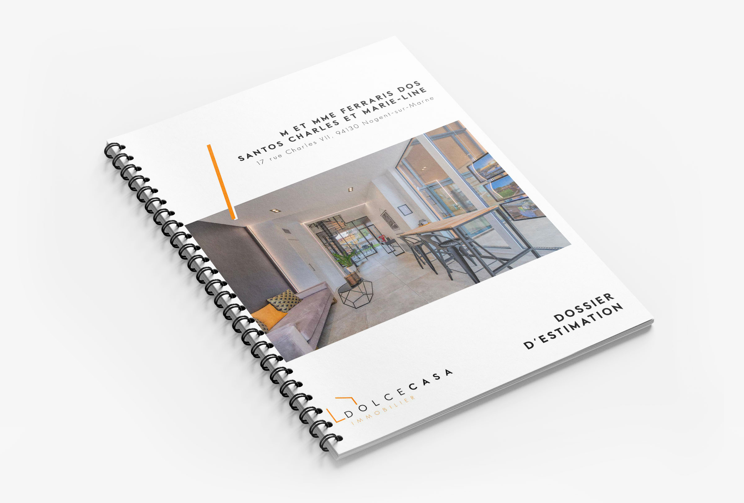 Mise en page dossier immobilier professionnel design éditorial Paris Ile-de-France France