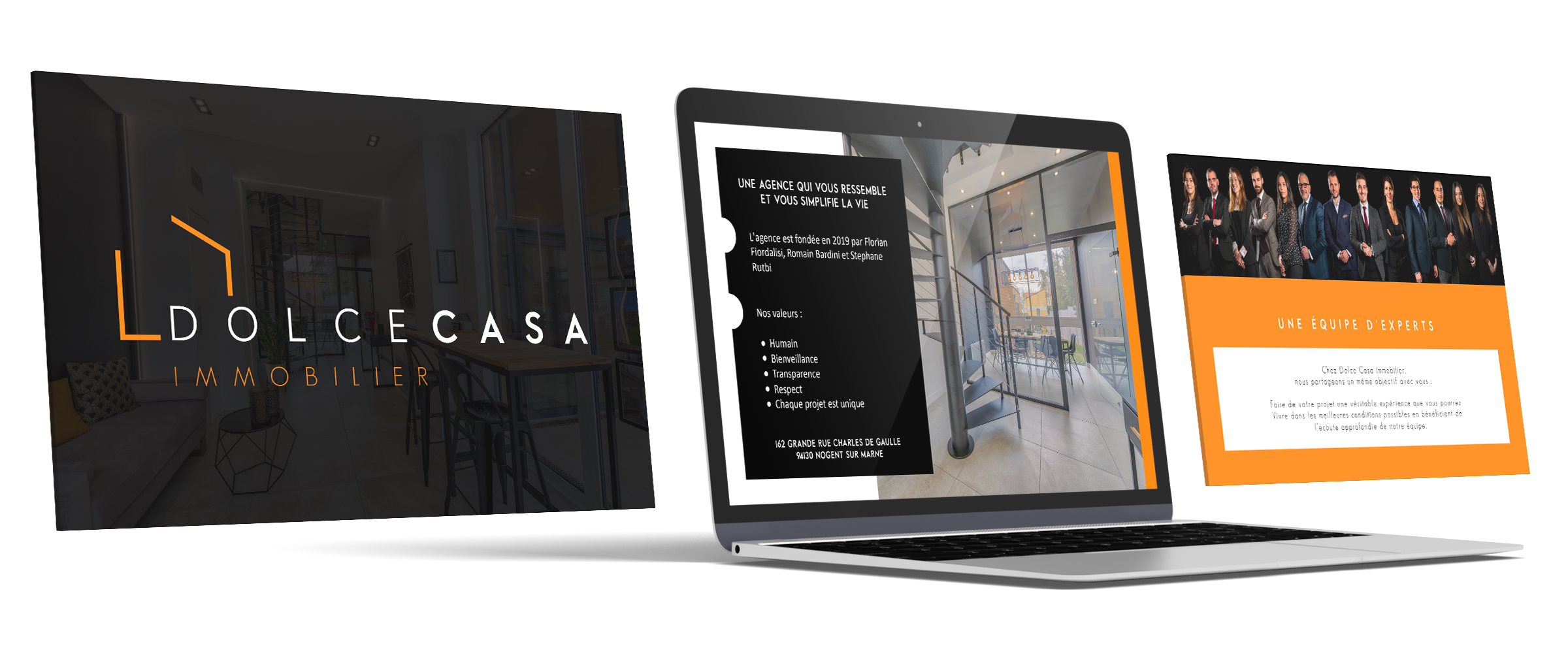 Template PowerPoint immobilier Dolce Casa Immobilier présentation commerciale design Paris graphiste freelance Ile-de-France France