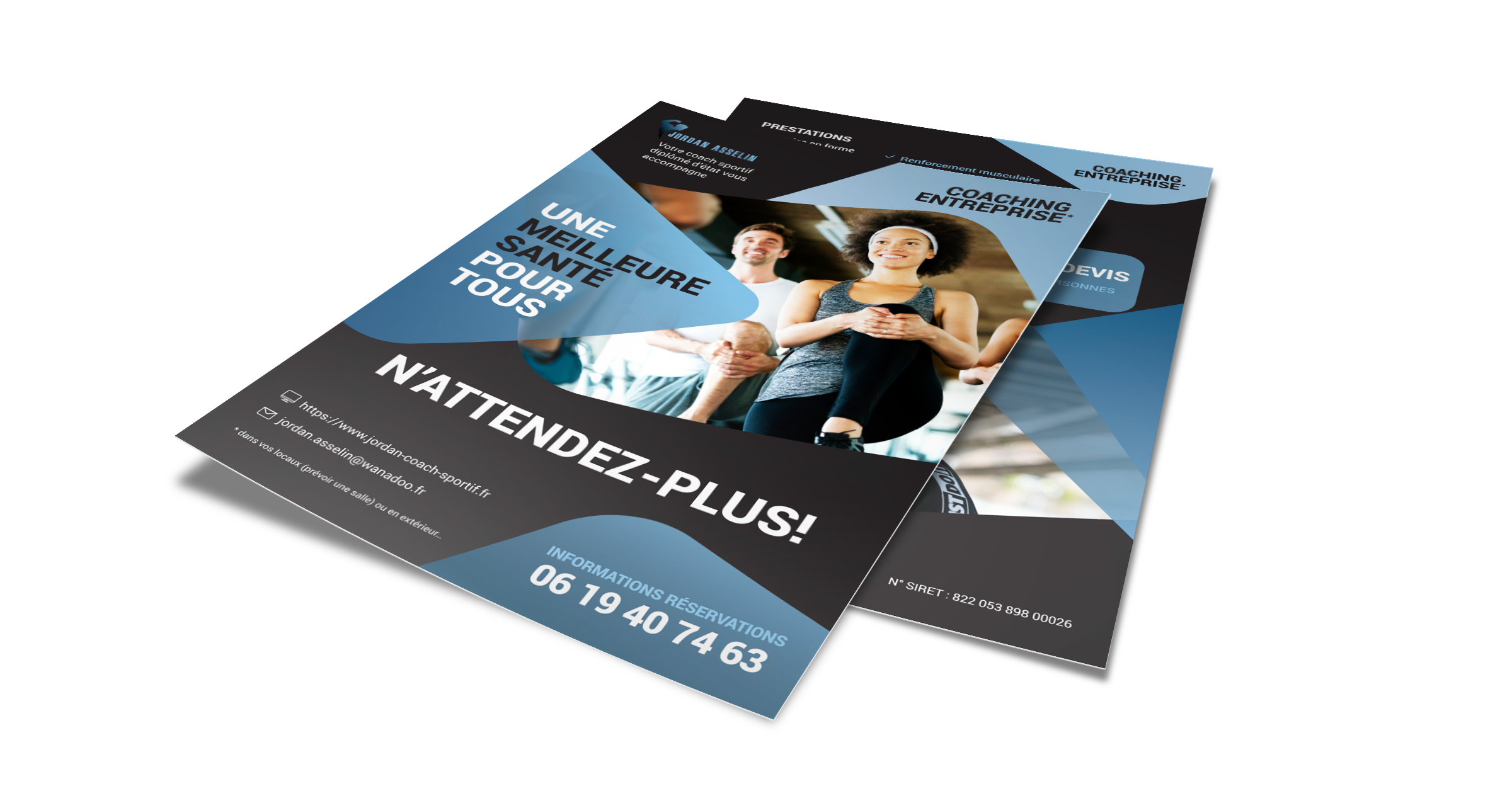 Flyer coach sportif design graphique Jordan Asselin communication print Paris Ile-de-France France