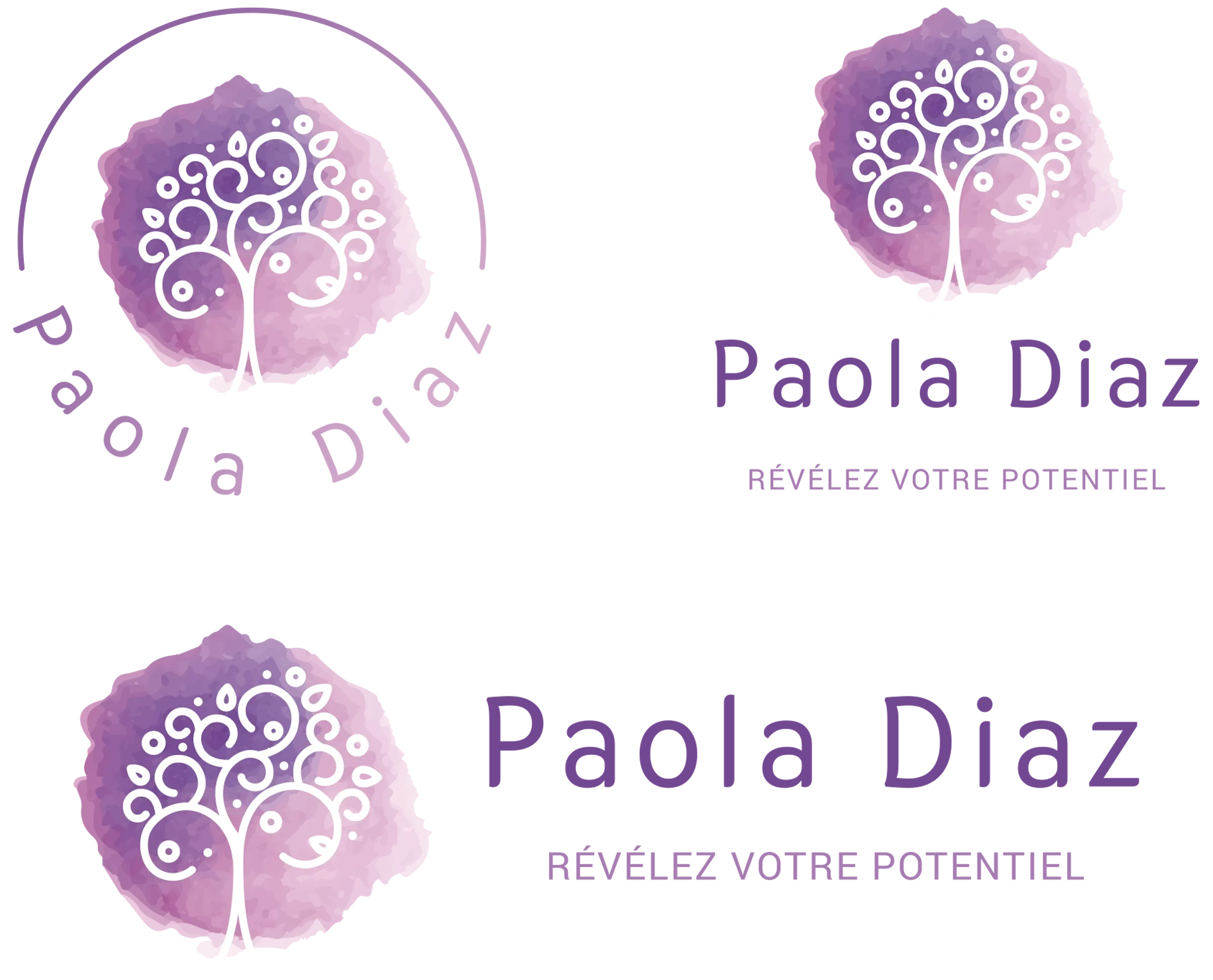 Déclinaisons logo hypnothérapeute branding Paola Diaz design graphique Paris Ile-de-France France