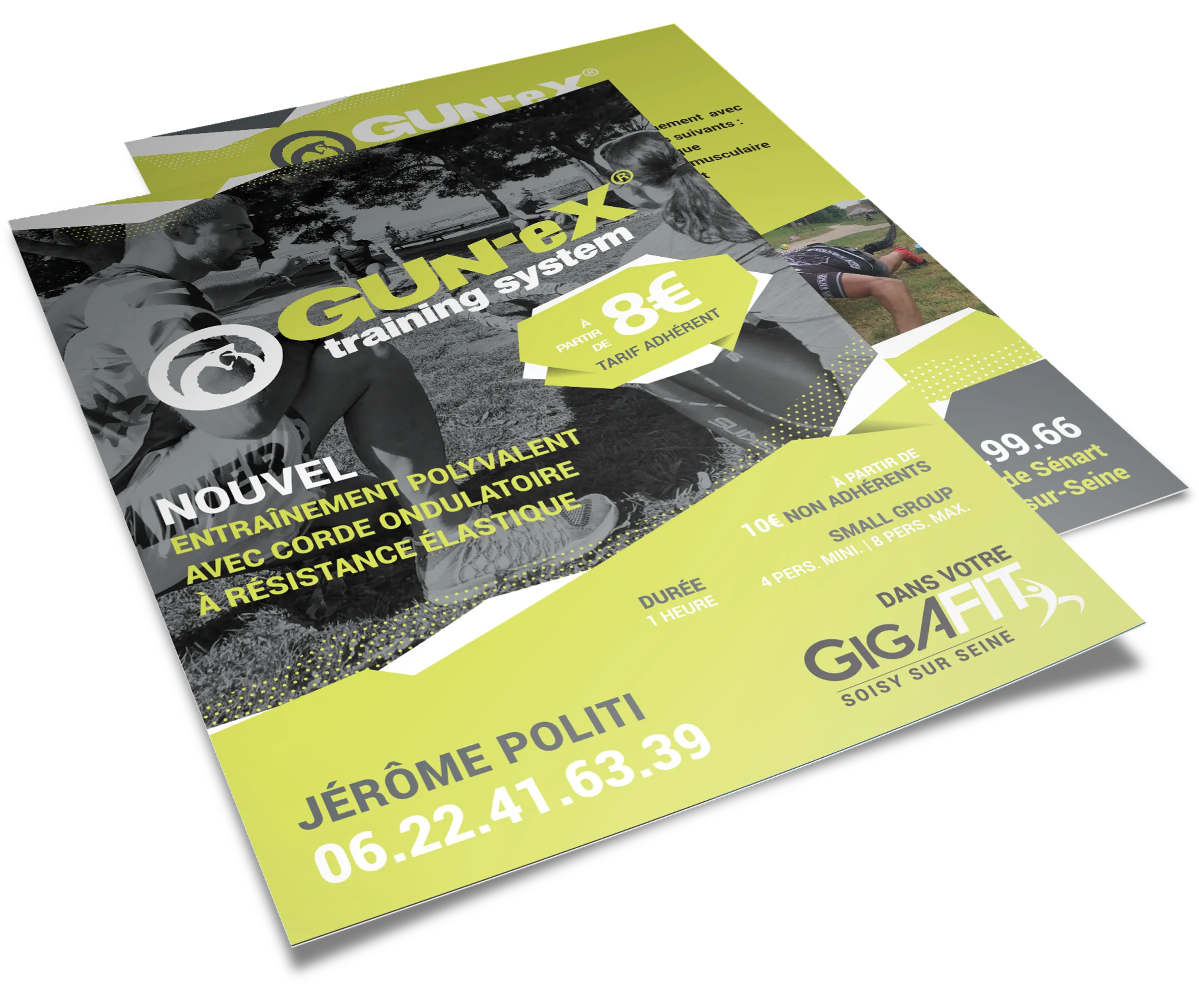 Flyer fitness coach sportif mise en page offre tarif contact Soisy-sur-Seine graphiste freelance Ile-de-France France