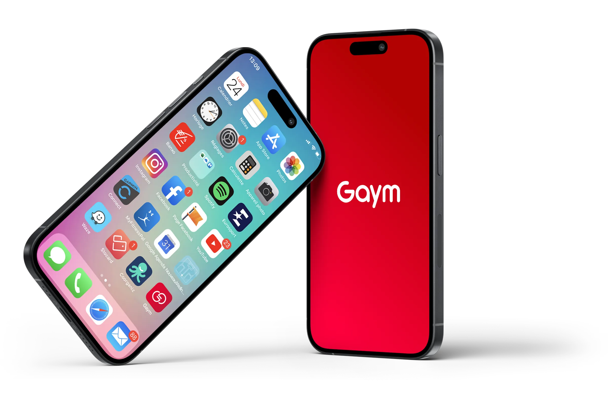 Logo Gaym intégré sur application mobile iPhone réalisé par un graphiste freelance à Paris spécialisé en design d’application mobile et branding